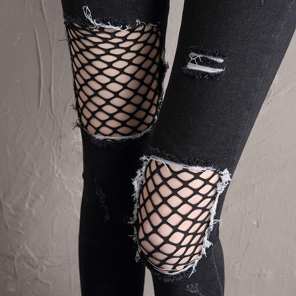 Aktuális női farmer két színben hálóval