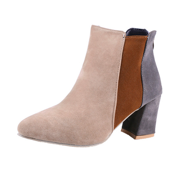 Elegáns női csizma vastag sarkú három színben