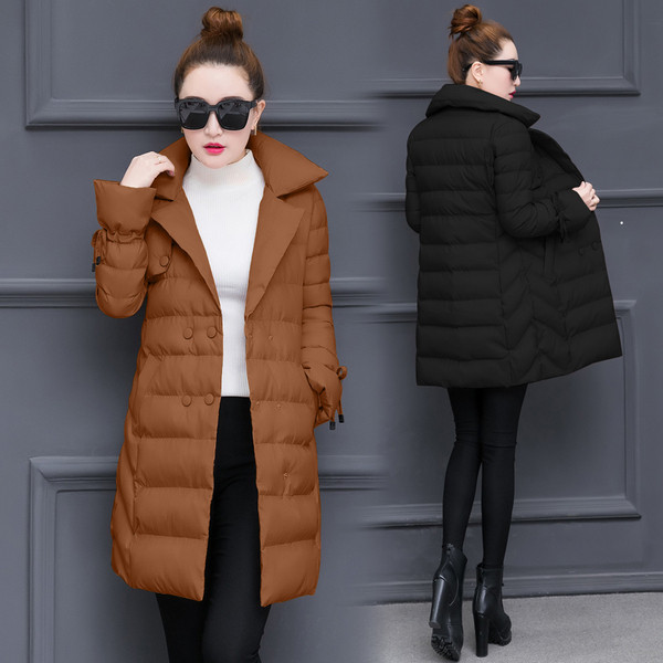 Stílusos női kabát gombokkal, négy színben