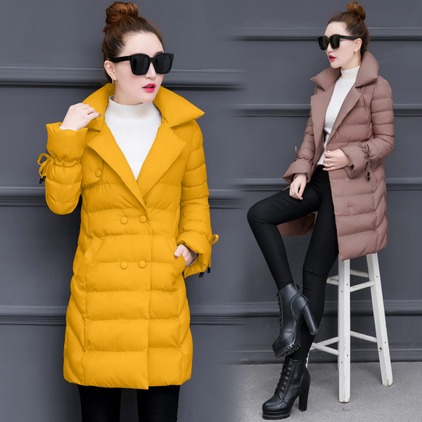 Stílusos női kabát gombokkal, négy színben