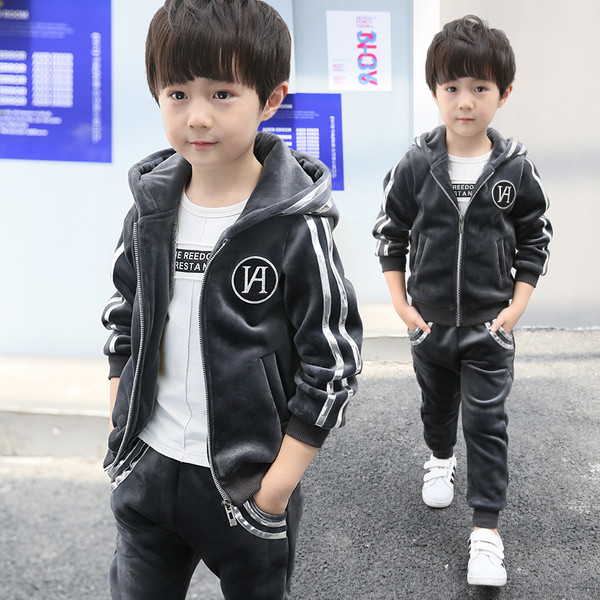 Modern gyerek szett fiúknak szürke színben