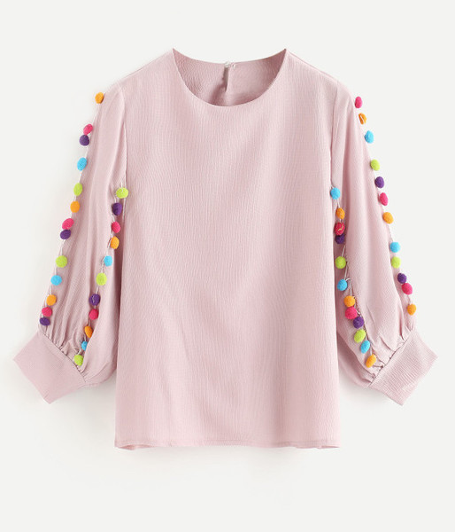 Modern női blúz színes rózsaszín elemekkel