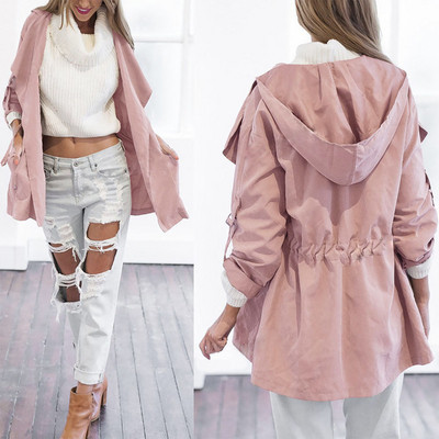 Γυναικείο μοντέρνο μπουφάν  σε ροζ χρώμα