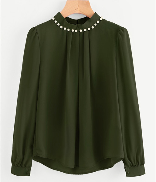 Stílusos női blúz gyöngyökkel több színben