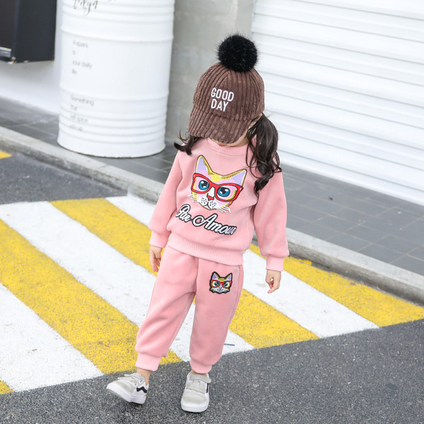 Gyerekkészlet lányoknak két színben, rátéttel