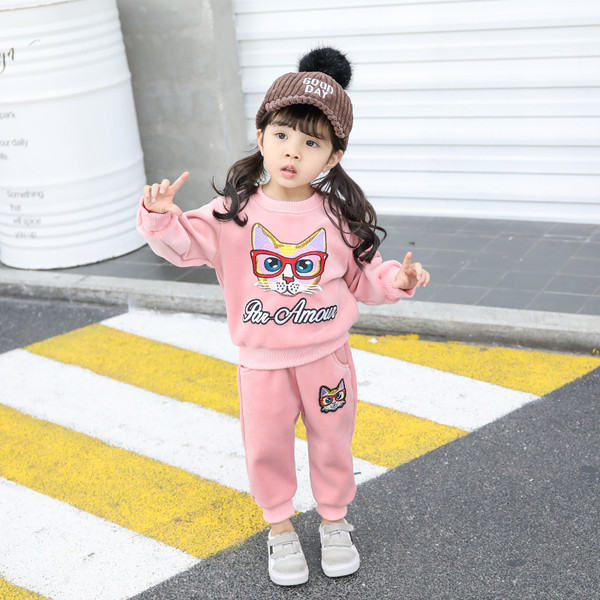 Gyerekkészlet lányoknak két színben, rátéttel