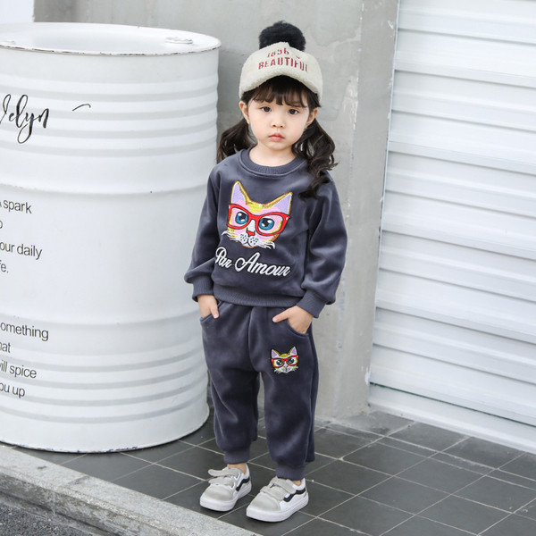 Gyerekkészlet lányoknak két színben, rátéttel