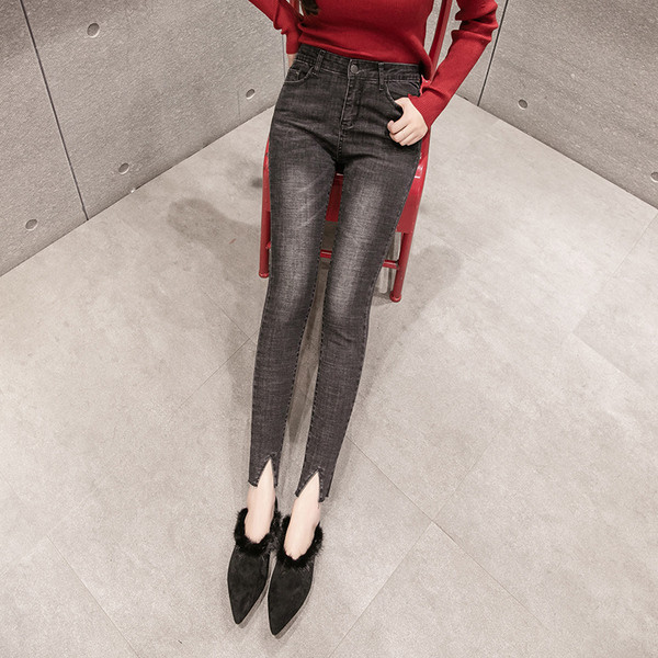 Alkalmi női farmer három színben, hasítékkal