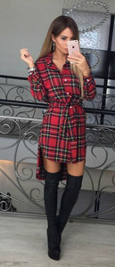 Φόρεμα γυναικείο με ζώνη σε τρία χρώματα