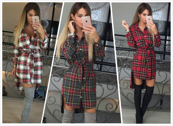 Φόρεμα γυναικείο με ζώνη σε τρία χρώματα