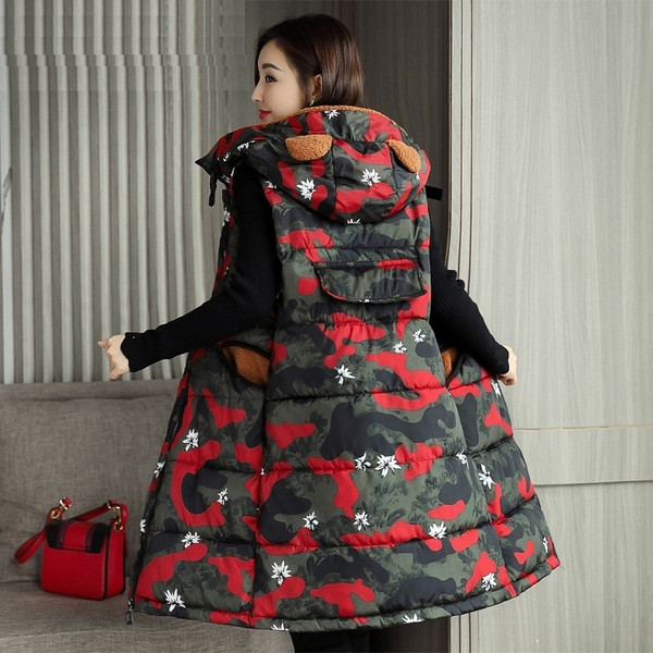 Női hosszú mellény 3D elemmel, négy színben