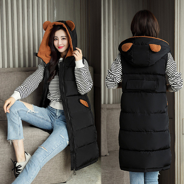 Női hosszú mellény 3D elemmel, négy színben