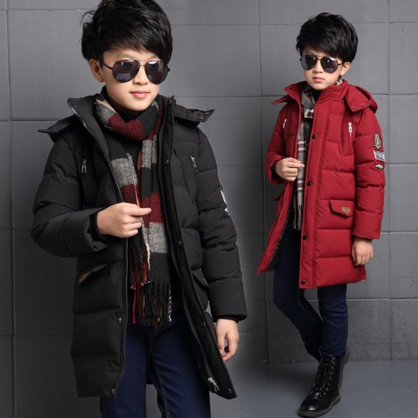 Modern gyerek hosszú kabát fiúknak két színben