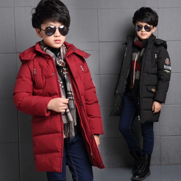 Modern gyerek hosszú kabát fiúknak két színben