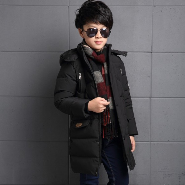 Modern gyerek hosszú kabát fiúknak két színben
