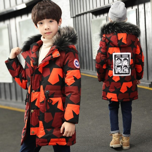 Gyermek hosszú terepszínű kabát fiúknak két színben