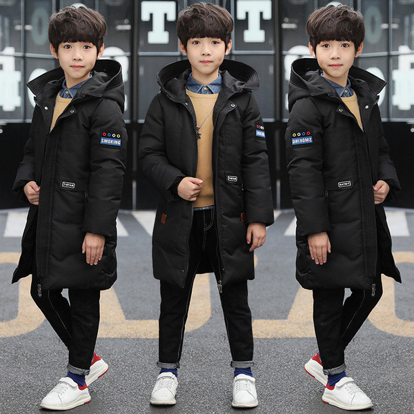 Aktuális gyerek hosszú kabát fiúknak két színben - fekete és piros