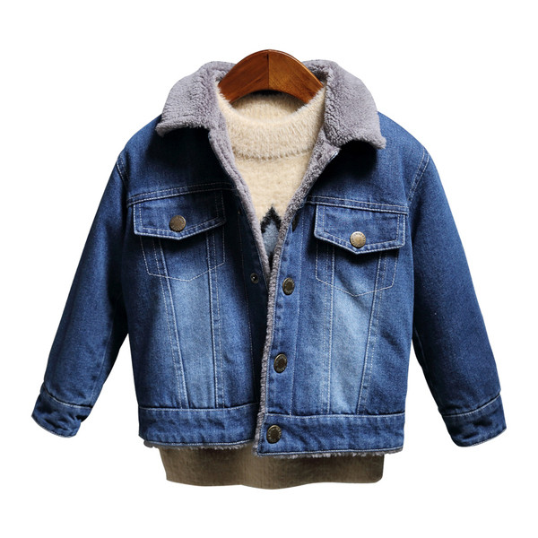 Gyermek farmerdzseki fiúknak kék színben