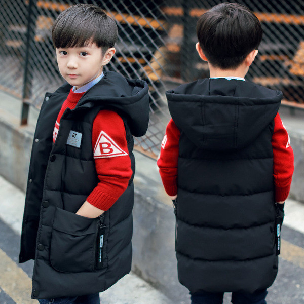 Modern gyermek hosszú mellény fiúknak három színben