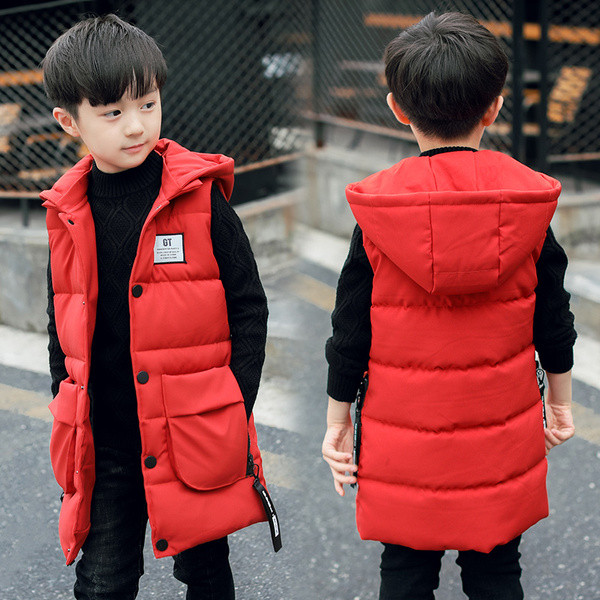 Modern gyermek hosszú mellény fiúknak három színben