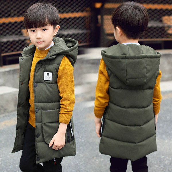 Modern gyermek hosszú mellény fiúknak három színben