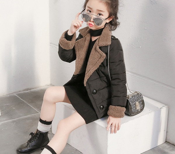 Μοντέρνο μπουφάν για  κορίτσια σε δύο χρώματα