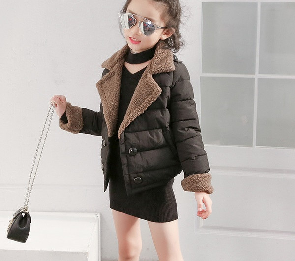 Μοντέρνο μπουφάν για  κορίτσια σε δύο χρώματα