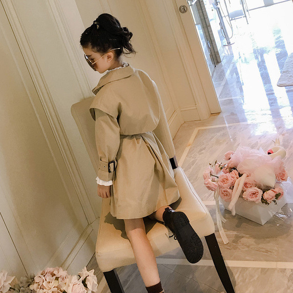 Modern barna színű gyermek esőkabát lányoknak