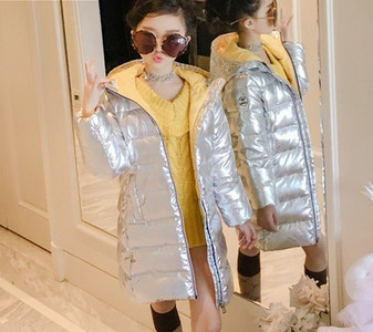 Modern gyerek hosszú kabát lányoknak két színben