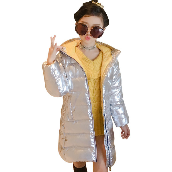 Modern gyerek hosszú kabát lányoknak két színben