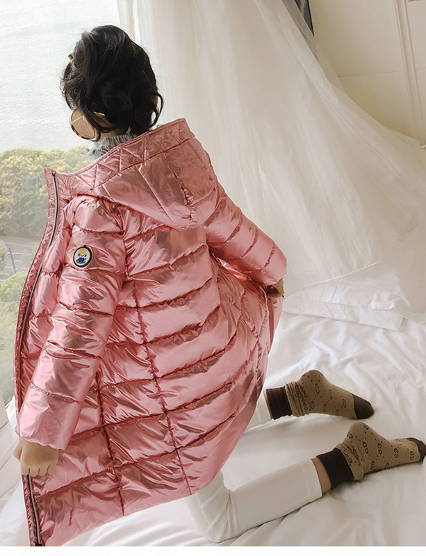 Modern gyerek hosszú kabát lányoknak két színben