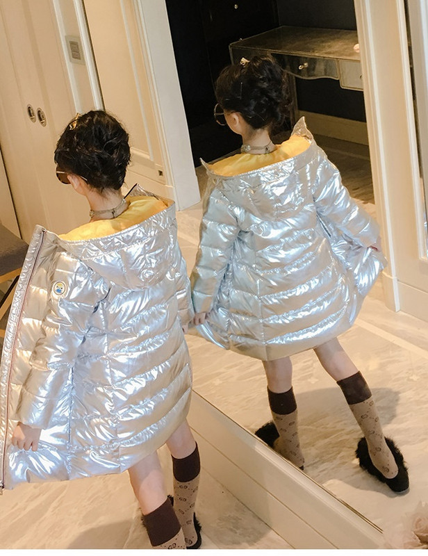 Modern gyerek hosszú kabát lányoknak két színben