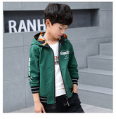 Μοντέρνο παιδικό μπουφάν με  διπλή όψη για αγόρια σε πράσινο χρώμα