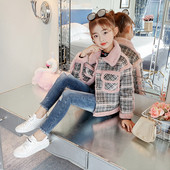 Άνετο παιδικό παλτό για κορίτσια σε ένα χρώμα