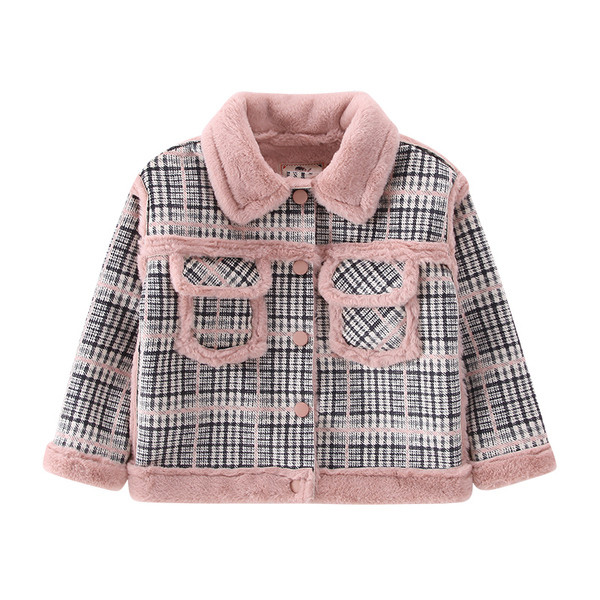 Άνετο παιδικό παλτό για κορίτσια σε ένα χρώμα