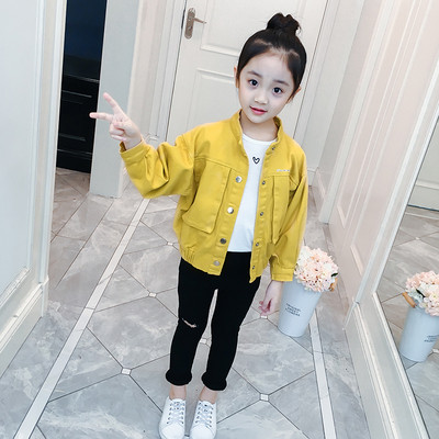 Modern gyerekkabát lányoknak két színben - sárga és rózsaszín