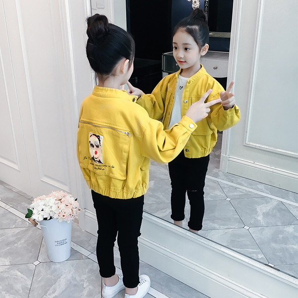 Modern gyerekkabát lányoknak két színben - sárga és rózsaszín