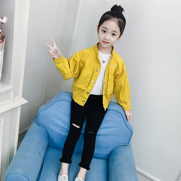 Modern gyerekkabát lányoknak két színben - sárga és rózsaszín