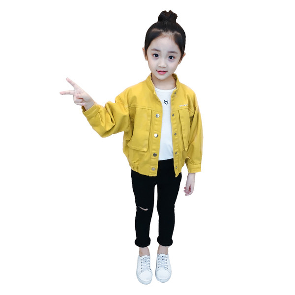 Modern gyerekkabát lányoknak két színben - sárga és rózsaszín