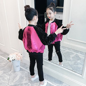 Μοντέρνο παιδικό μπουφάν  με πούλιες σε δύο χρώματα για κορίτσια