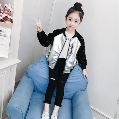 Μοντέρνο παιδικό μπουφάν  με πούλιες σε δύο χρώματα για κορίτσια