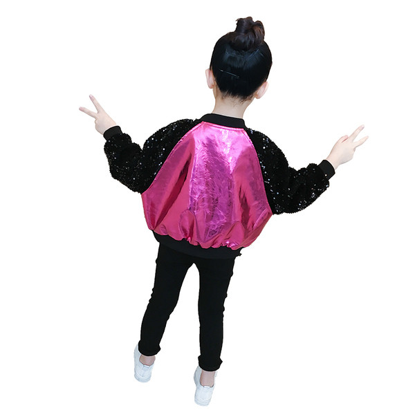 Μοντέρνο παιδικό μπουφάν  με πούλιες σε δύο χρώματα για κορίτσια