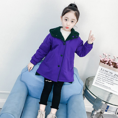 Μοντέρνο παιδικό μπουφάν με επιγραφές δύο χρωμάτων για κορίτσια