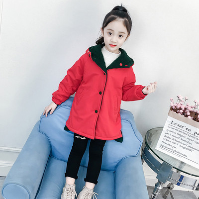 Μοντέρνο παιδικό μπουφάν με επιγραφές δύο χρωμάτων για κορίτσια