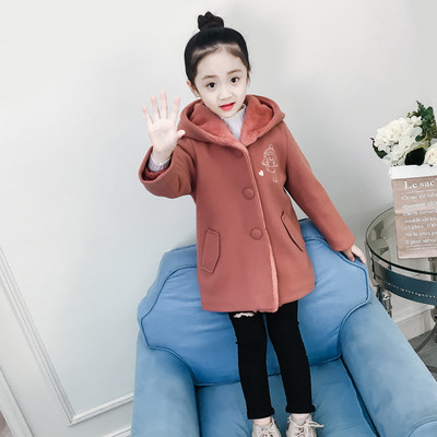 Κομψό ροζ παιδικό μπουφάν για κορίτσια με τρισδιάστατο στοιχείο