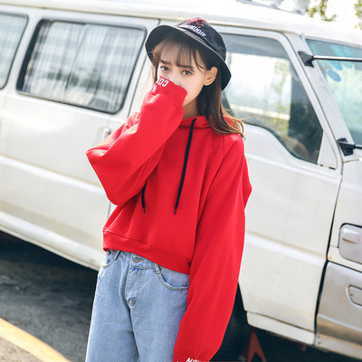 Γυναικεία μπλούζα με λογότυπο στην  πλάτη και κουκούλα σε δύο χρώματα