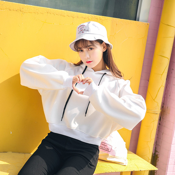 Γυναικεία μπλούζα με λογότυπο στην  πλάτη και κουκούλα σε δύο χρώματα