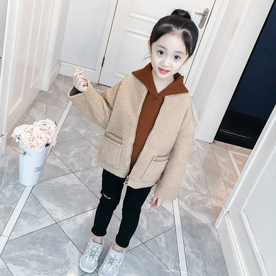 Modern gyerekkabát lányoknak két színben - barna és rózsaszín