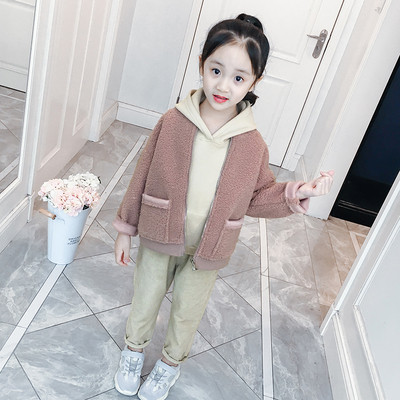 Modern gyerekkabát lányoknak két színben - barna és rózsaszín