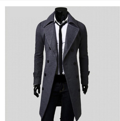 Palton lung pentru bărbați, stilat, în trei culori